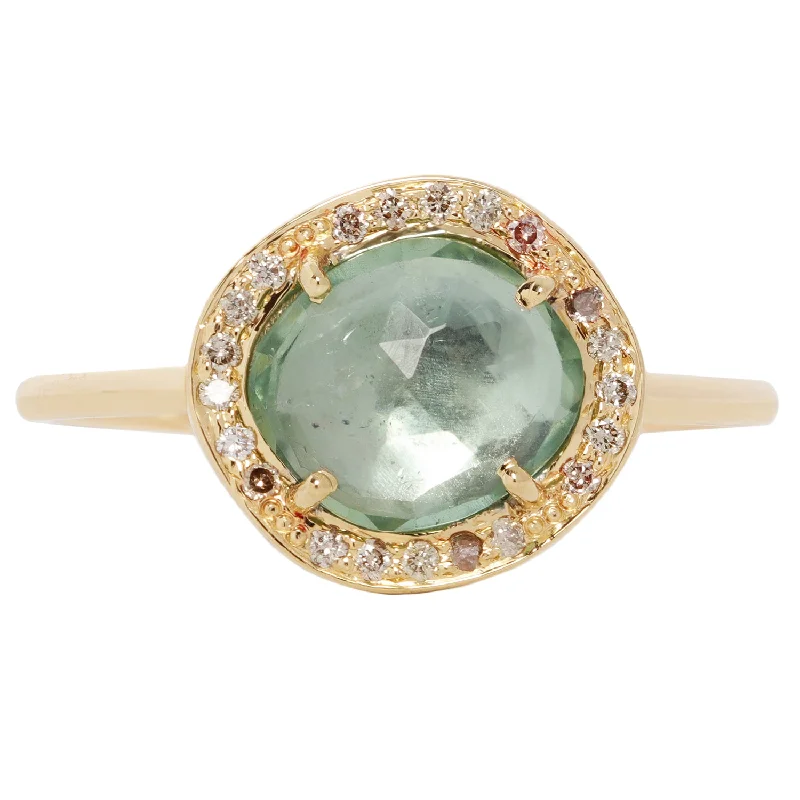 Affordable Engagement Rings with High - Quality Simulated DiamondsSeafoam Tourmaline Stella Ring