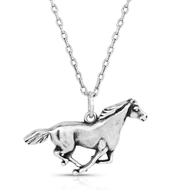 Tassel - Trimmed Amethyst Pendant Necklace for Festival - GoersRunning Horse Pendant Necklace Tassel - Trimmed Amethyst Pendant Necklace for Festival - GoersRunning Horse Pendant Necklace